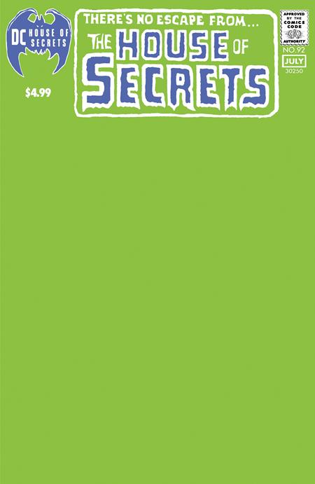 HOUSE OF SECRETS #92 FACSIMILE EDITION (2024) CVR C BLANK VARIANT 2024 House of Secrets DC COMICS