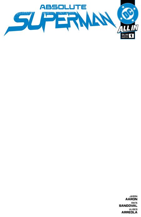 ABSOLUTE SUPERMAN #1 BLANK CARD STOCK VARIANT 2024 Absolute Superman DC COMICS