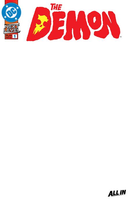 10/07/2026 DEMON #1 CVR F BLANK CARD STOCK VARIANT DC COMICS