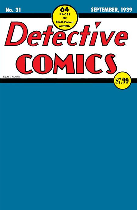 DETECTIVE COMICS #31 FACSIMILE EDITION CVR C BLANK CARD STOCK VARIANT 2025 DC COMICS