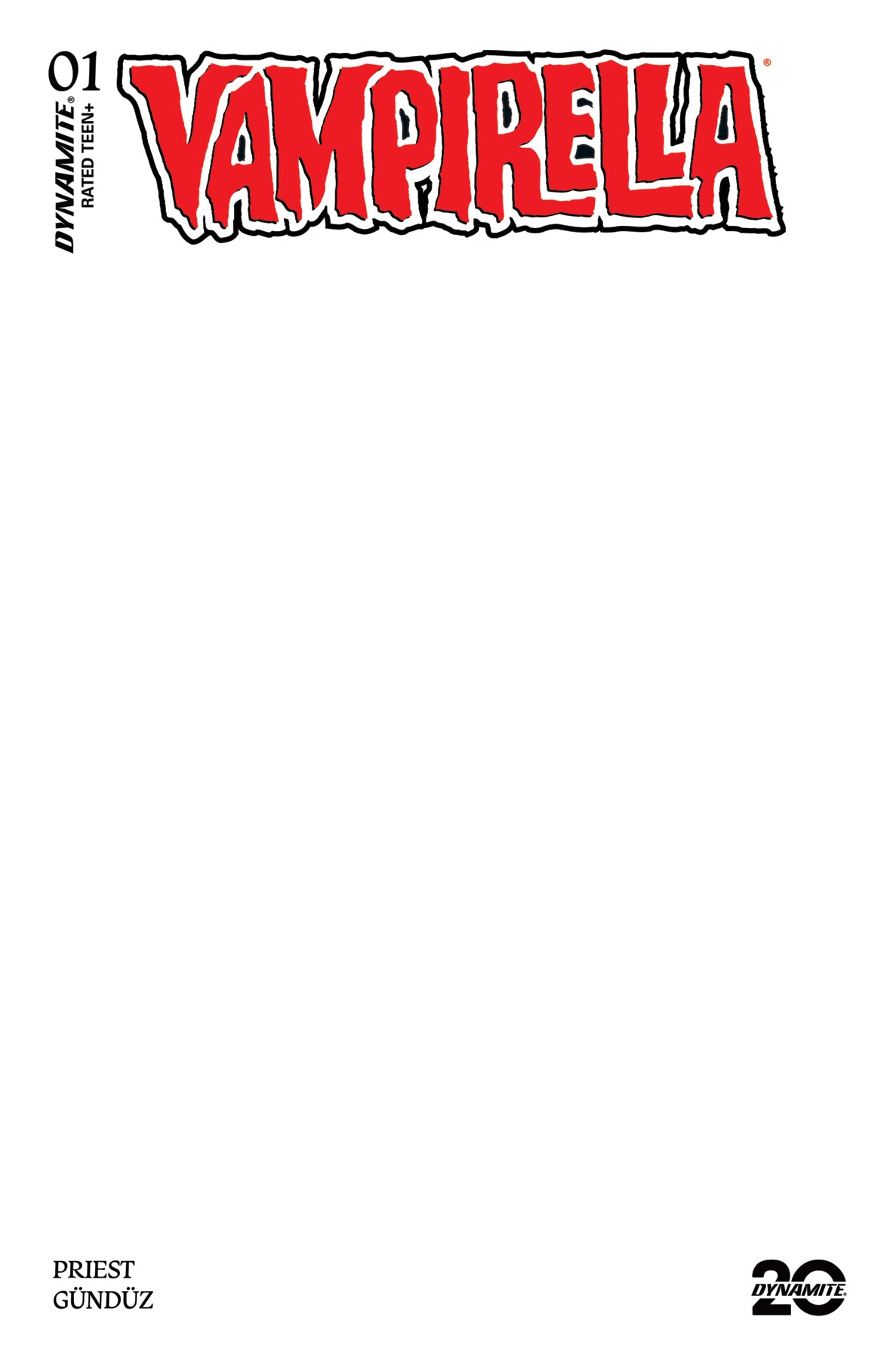 VAMPIRELLA (2025) #1 CVR H BLANK VARIANT 2025 Vampirella DYNAMITE