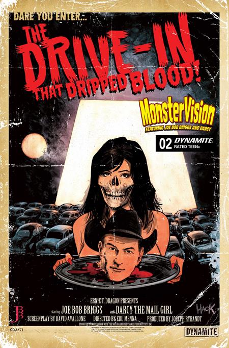 01/27/2027 MONSTERVISION FEATURING JOE BOB BRIGGS AND DARCY #2 CVR B ROBERT HACK VAR DYNAMITE ENTERTAINMENT