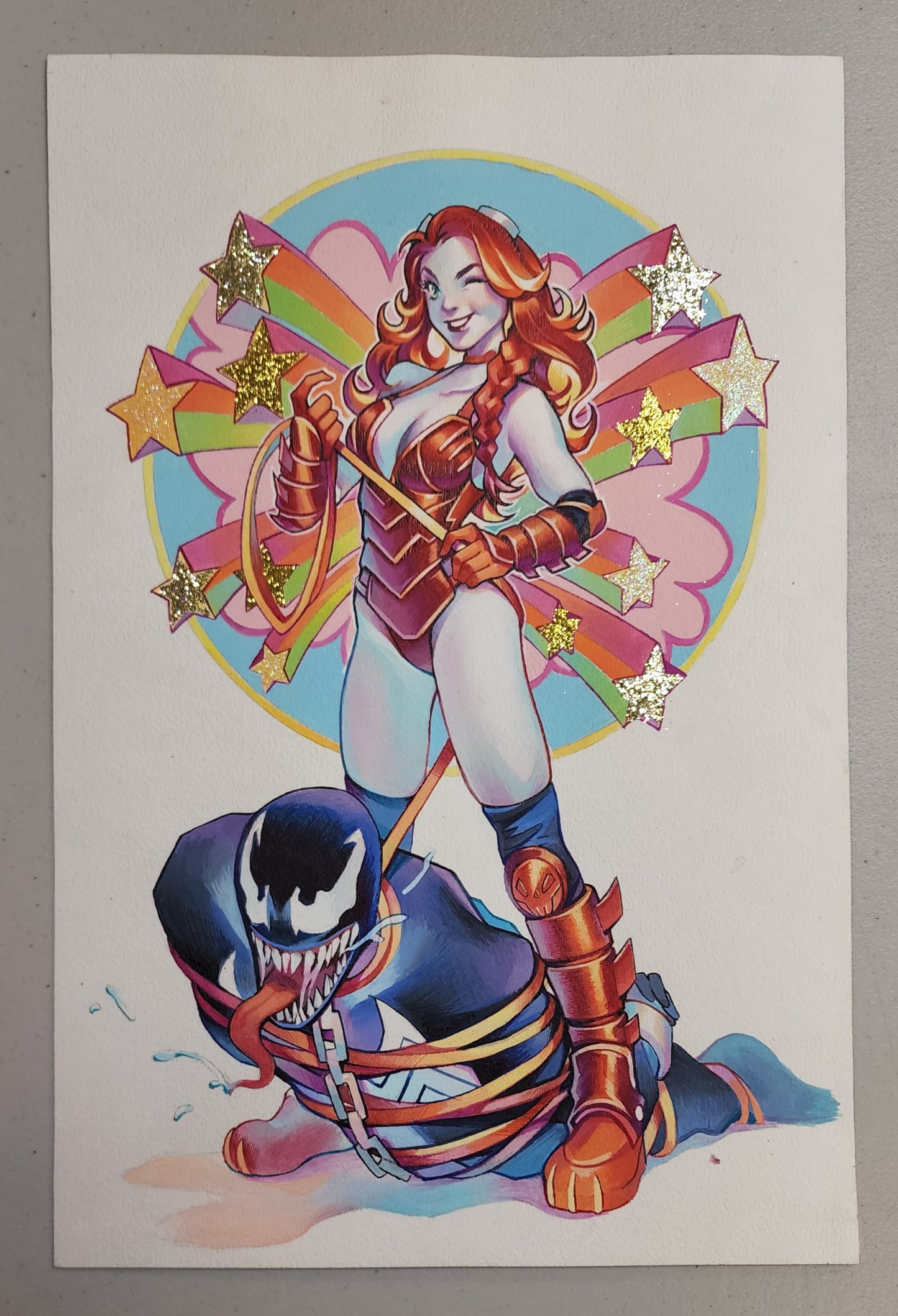 VENOM ANNUAL #1 ORIGINAL COVER ART BY RIAN GONZALES Venom MARVEL COMICS