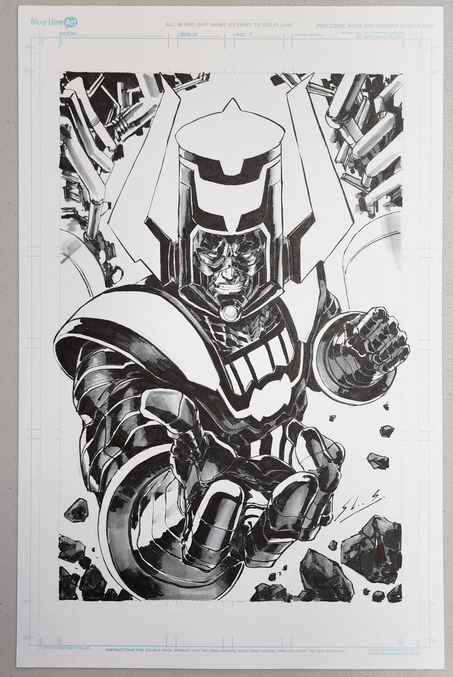 THOR #7 GALACTUS ORIGINAL COVER ART BY SKAN Spider-Man Miles Morales MARVEL COMICS
