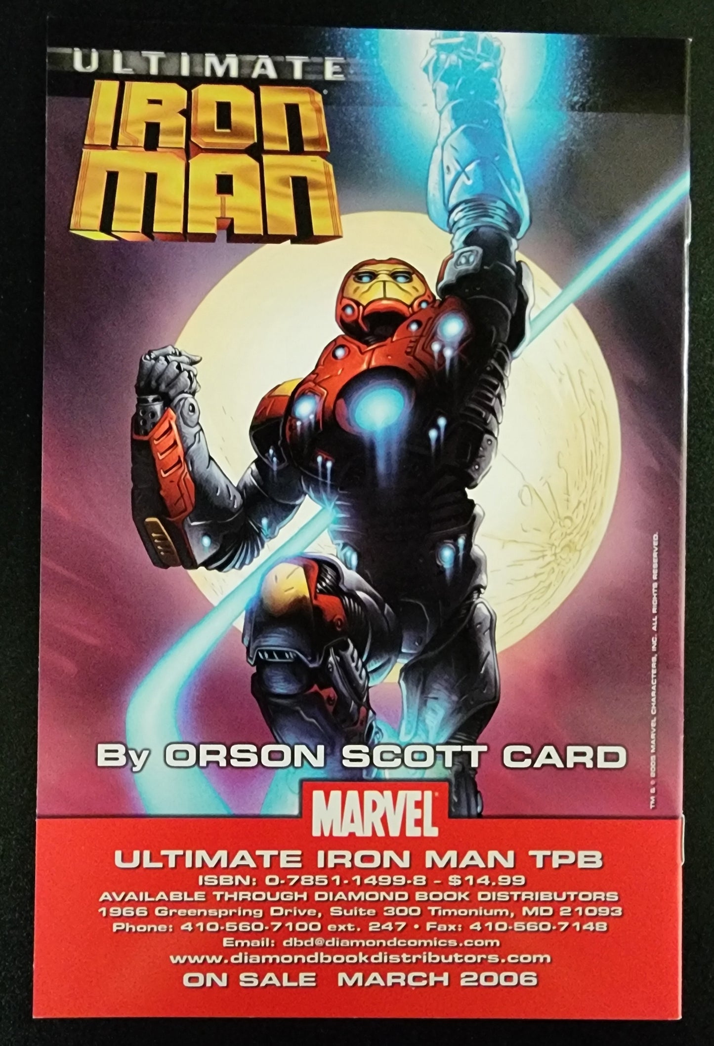 ULTIMATE IRON MAN #1 PROMO SKETCH VARIANT NOT FOR RESALE 2005 Iron Man MARVEL COMICS