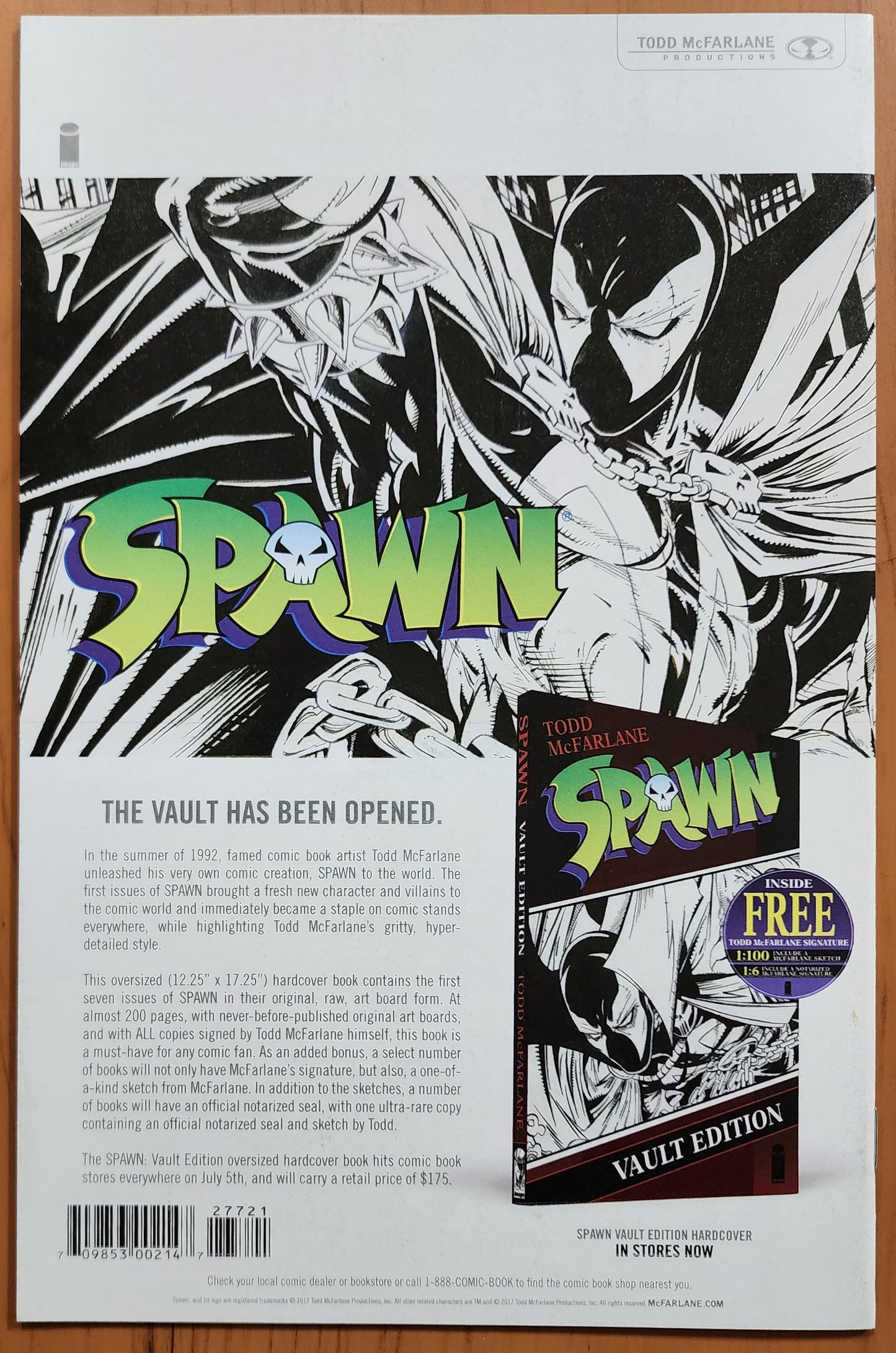 SPAWN #277 ALEXANDER B&W VARIANT 2017 Spawn IMAGE COMICS