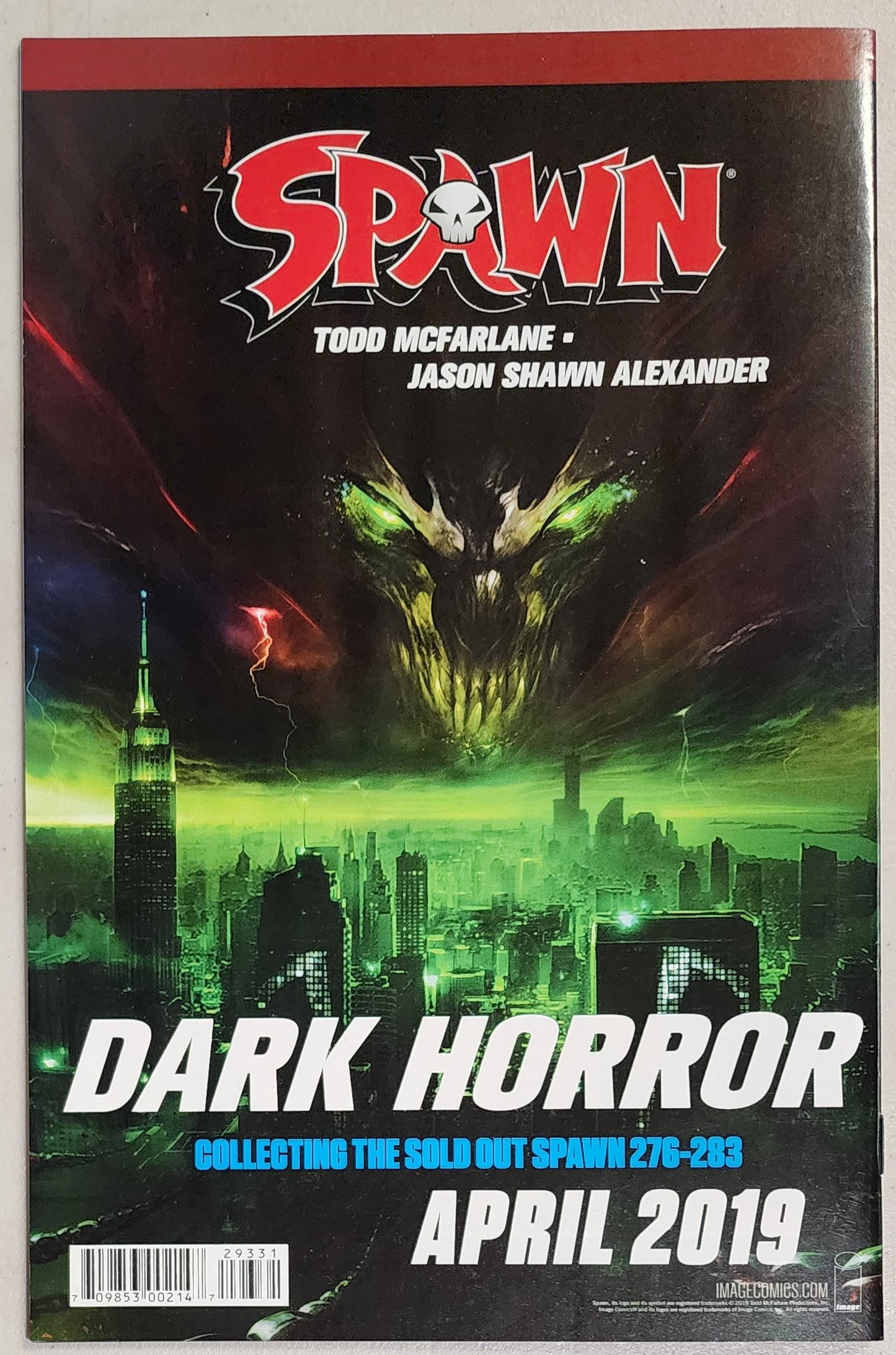 SPAWN #293 B&W VARIANT 1ST PRINT ERROR (1ST APP GODSEND) 2019 Spawn IMAGE COMICS