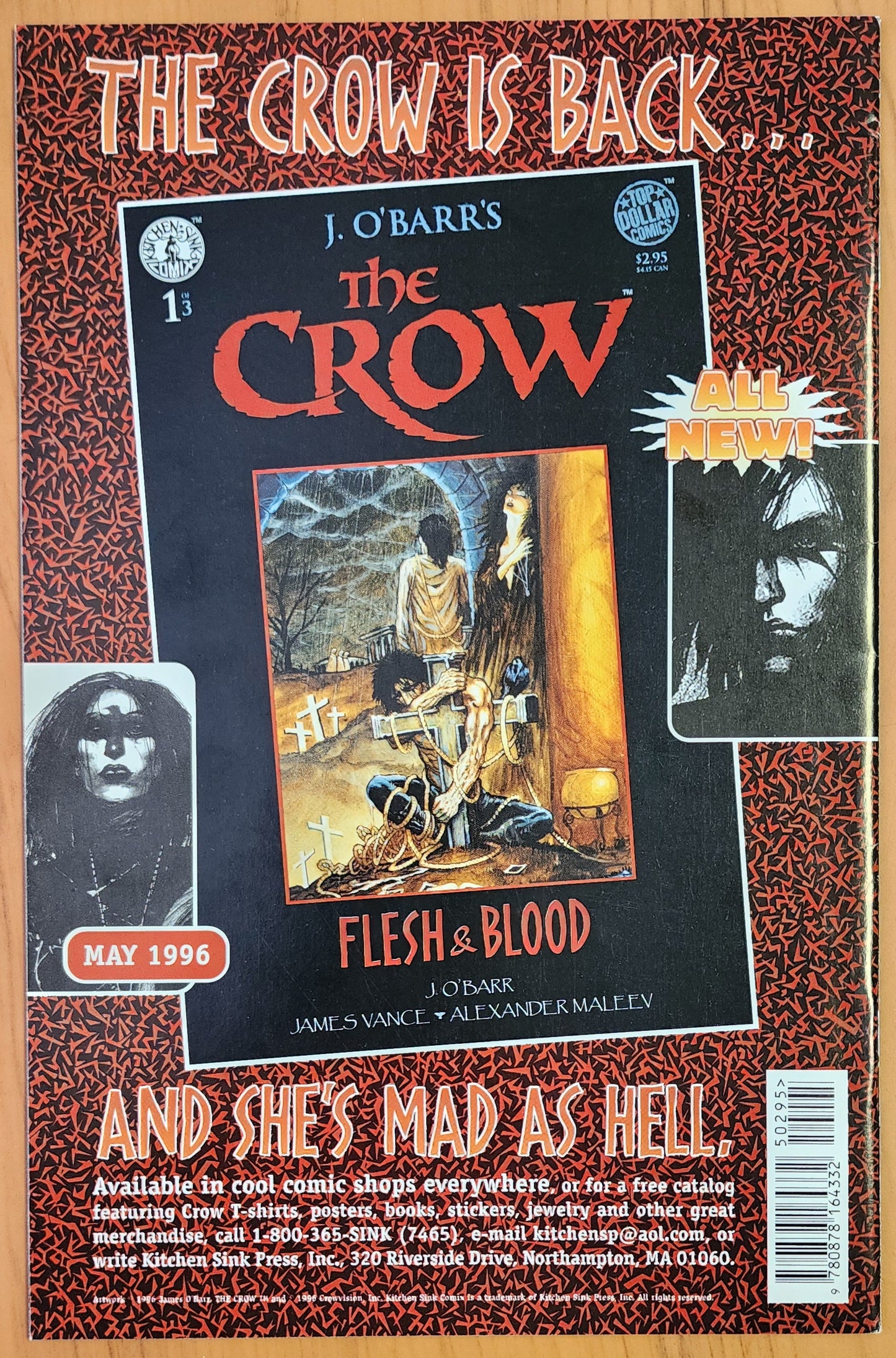 CROW DEAD TIME #1-#3 COMPLETE SET JAMES O'BARR 1996 Crow KITCHEN SINK PRESS