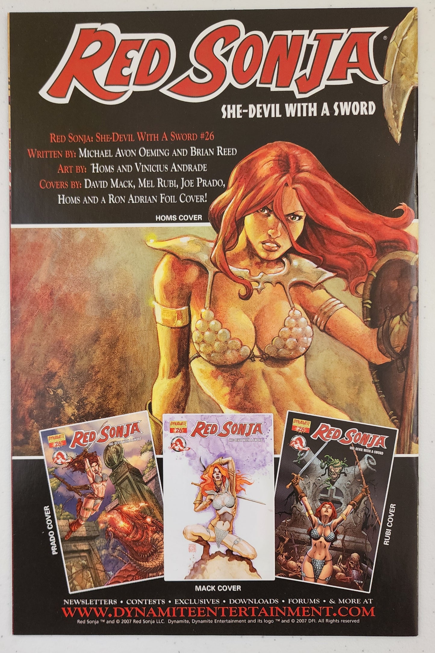 RED SONJA #25 ART ADAMS VARIANT 2007 Red Sonja DYNAMITE