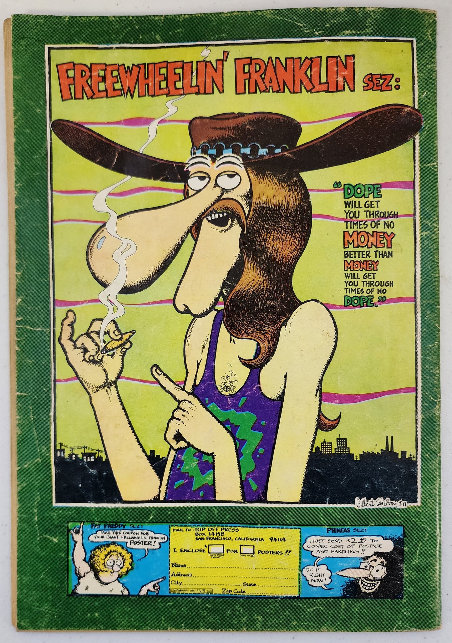 THE FABULOUS FURRY FREAK BROTHERS #2 1975 8th print RIP OFF PRESS