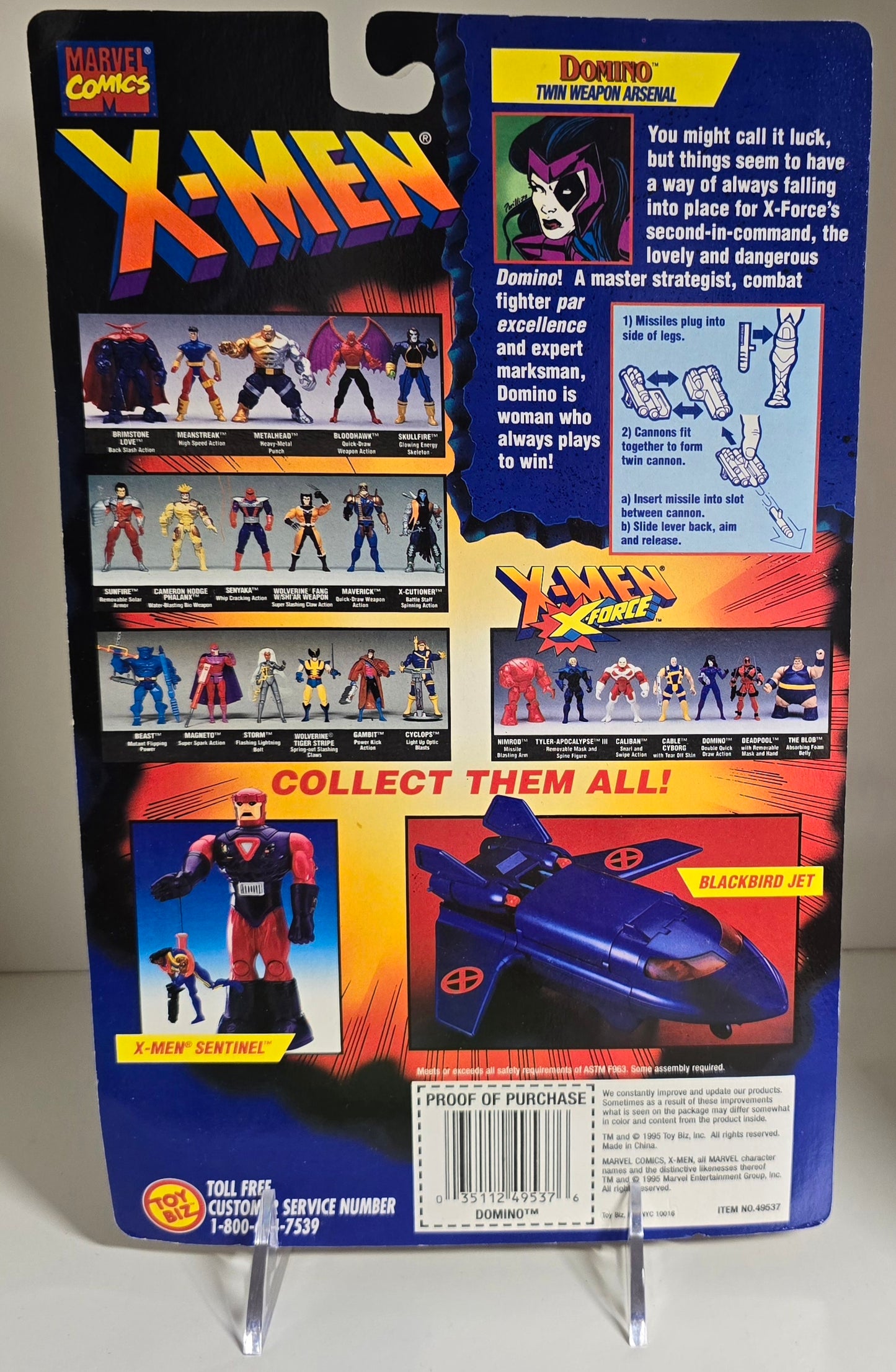 TOY BIZ X-MEN X-FORCE DOMINO ACTION FIGURE X-Men Toy Biz