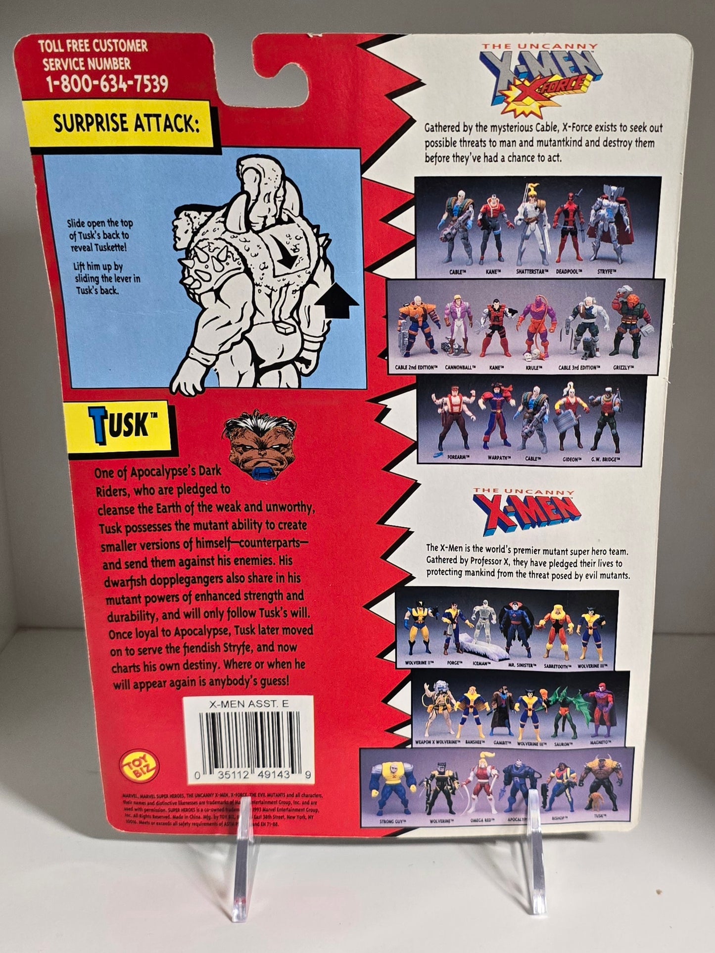 TOY BIZ UNCANNY X-MEN TUSK ACTION FIGURE X-Men Toy Biz