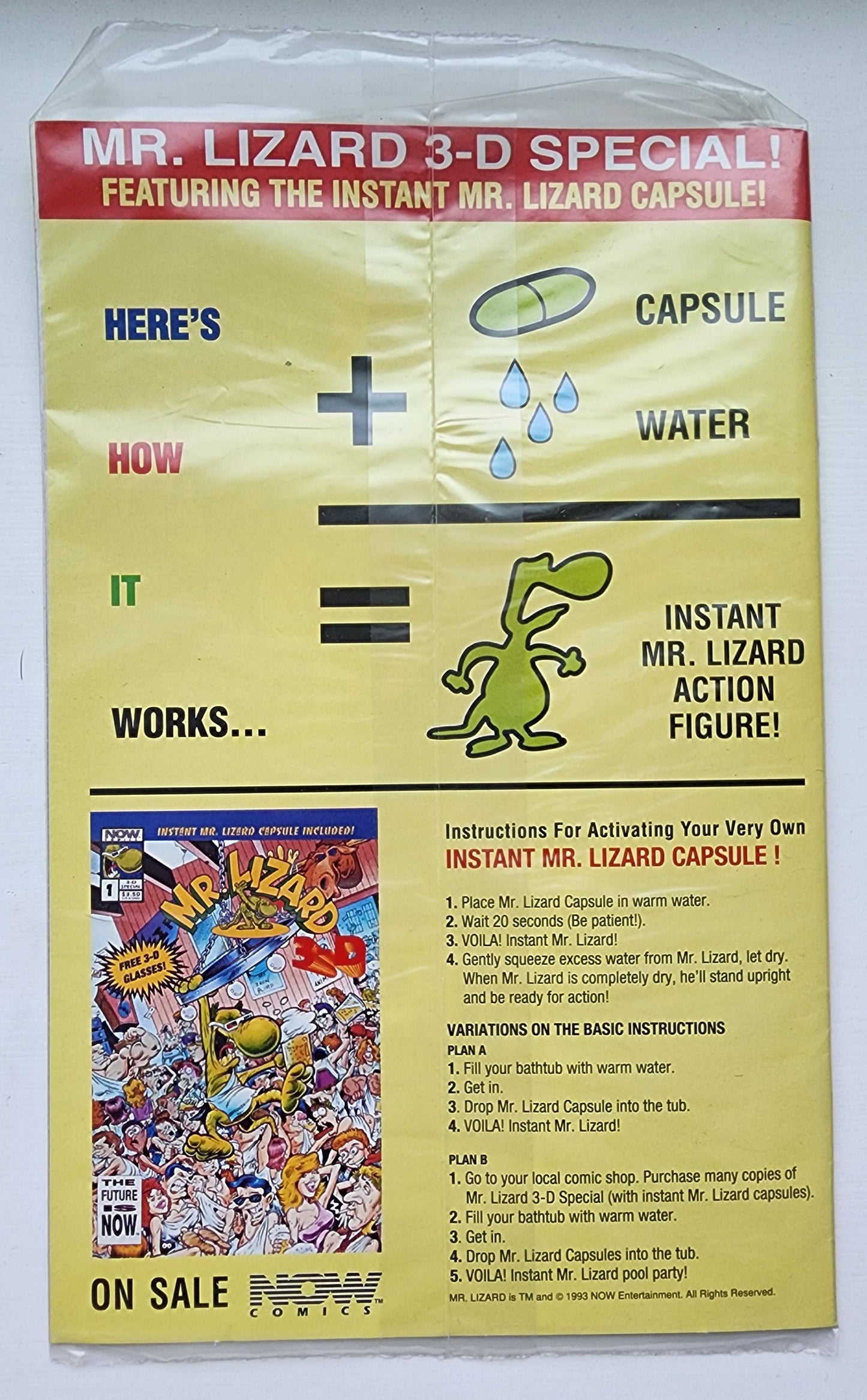 REAL GHOSTBUSTERS #1 3-D GLASSES SLIMER SPECIAL SEALED 1993 Ghostbusters NOW COMICS