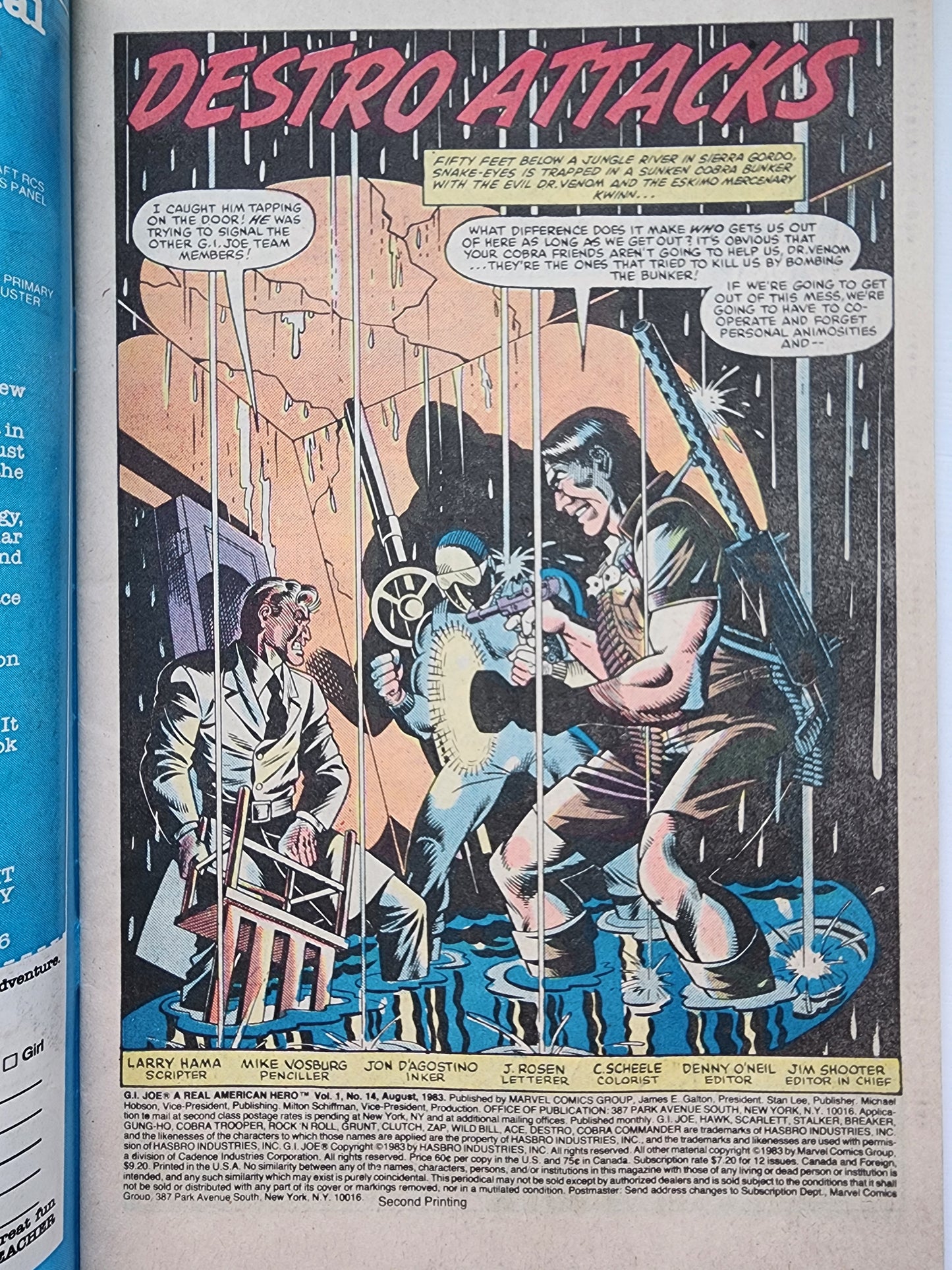 GI JOE A REAL AMERICAN HERO #14 2ND PRINT 1983 (1ST FULL APP DESTRO. 1ST APP ACE) GI Joe MARVEL COMICS
