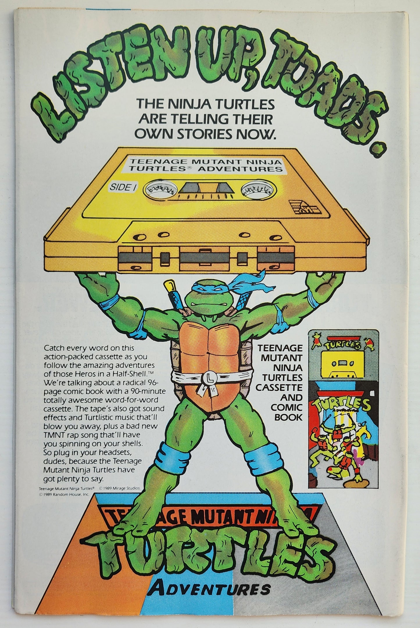 TEENAGE MUTANT NINJA TURTLES TMNT ADVENTURES #3 1989 NEWSSTAND TMNT ARCHIE COMICS