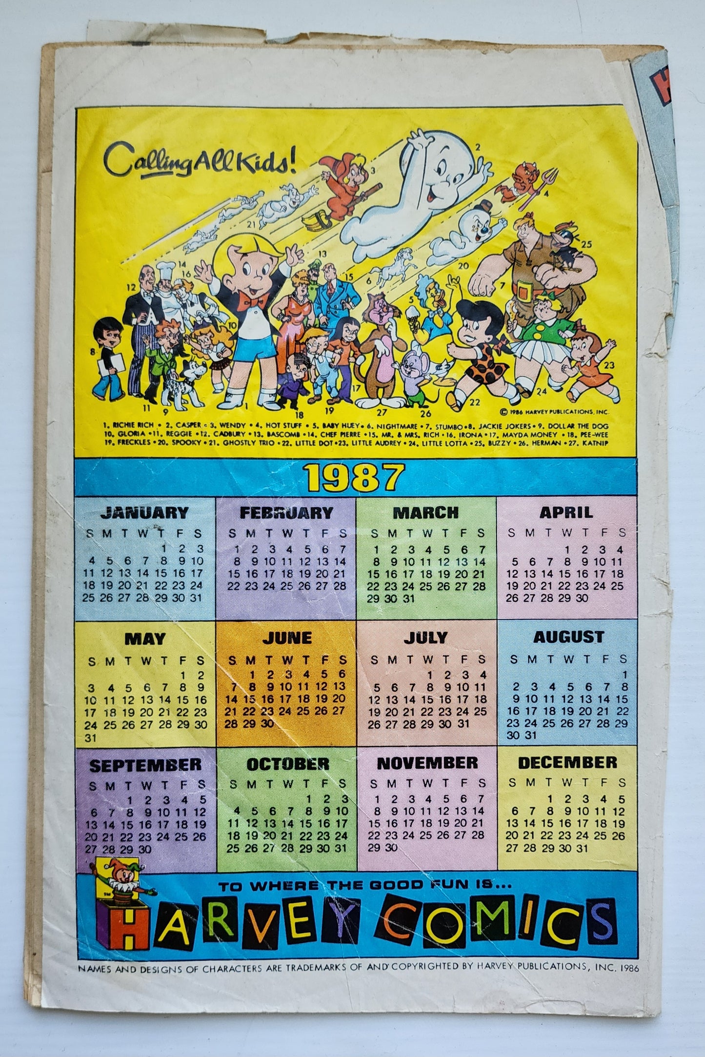 HOT STUFF #168 1987 NEWSSTAND Casper HARVEY COMICS