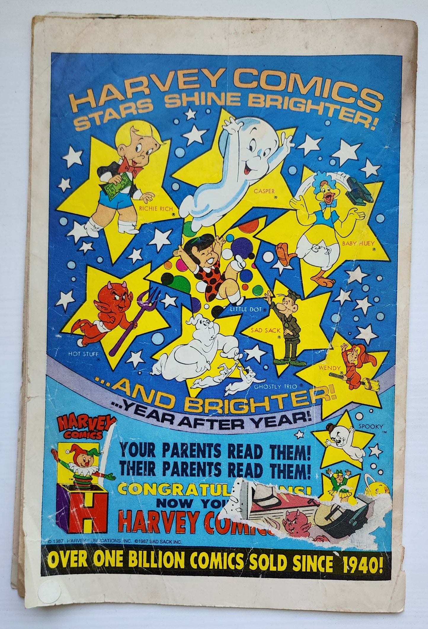 CASPER THE FRIENDLY GHOST & WENDY THE GOOD WITCH #3 1988 NEWSSTAND Casper HARVEY COMICS