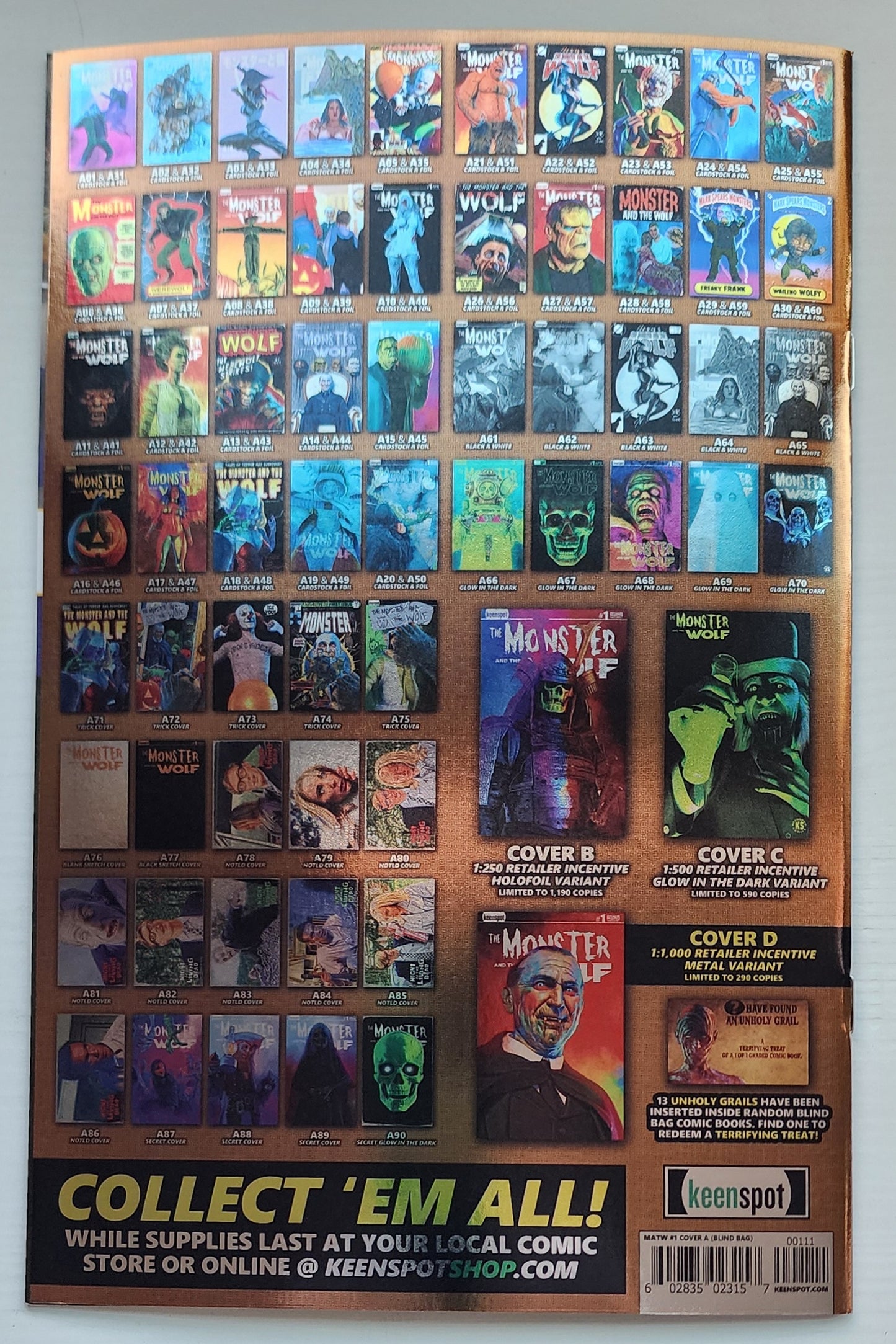 MARK SPEARS MONSTER & WOLF #1 BLIND BAG FOIL VARIANT A31 Universal Monsters KEENSPOT ENTERTAINMENT