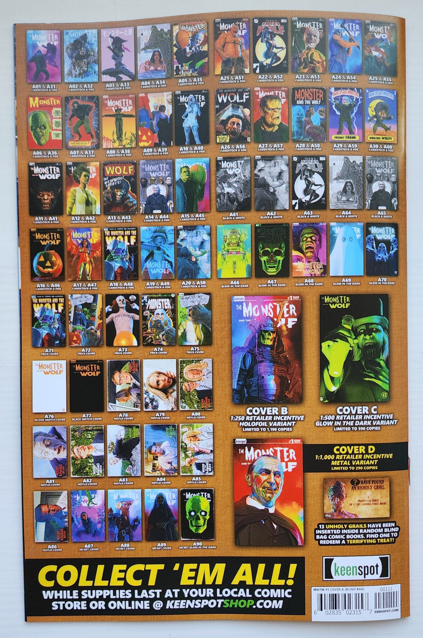 MARK SPEARS MONSTER & WOLF #1 BLIND BAG VARIANT A06 Universal Monsters DC Comics