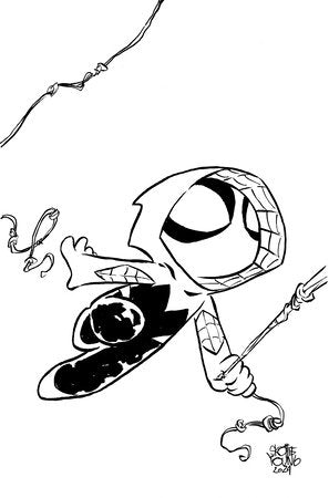 SPIDER-GWEN GHOST-SPIDER #3 YOUNG BIG MARVEL 1:50 VIRGIN B&W VARIANT 2024 Spider-Gwen MARVEL PRH