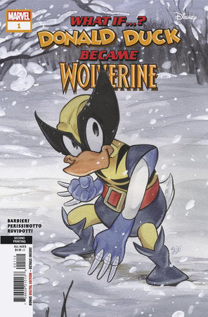 MARVEL & DISNEY WHAT IF? DONALD DUCK BECAME WOLVERINE #1 PEACH MOMOKO 2ND PRINT VARIANT 2024 Disney MARVEL COMICS