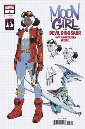 MOON GIRL & DEVIL DINOSAUR 10TH ANN SPECIAL #1 RAMCHERON 1:10 DESIGN VARIANT 2025 Moon Girl and Devil Dinosaur MARVEL PRH