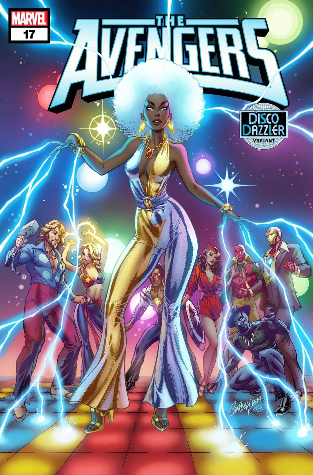 AVENGERS #17 J SCOTT CAMPBELL DISCO DAZZLER VARIANT 2024 Avengers MARVEL COMICS