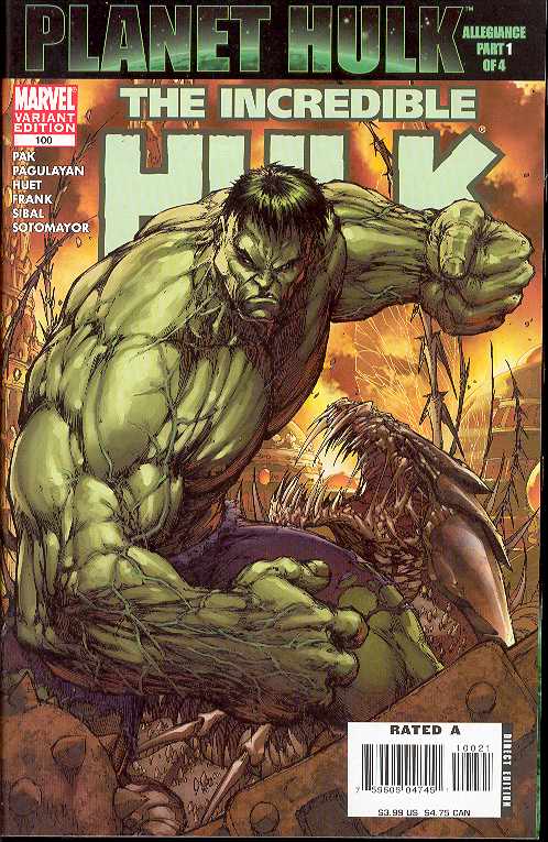 INCREDIBLE HULK #100 TURNER 1:10 VARIANT 2006 Incredible Hulk MARVEL COMICS