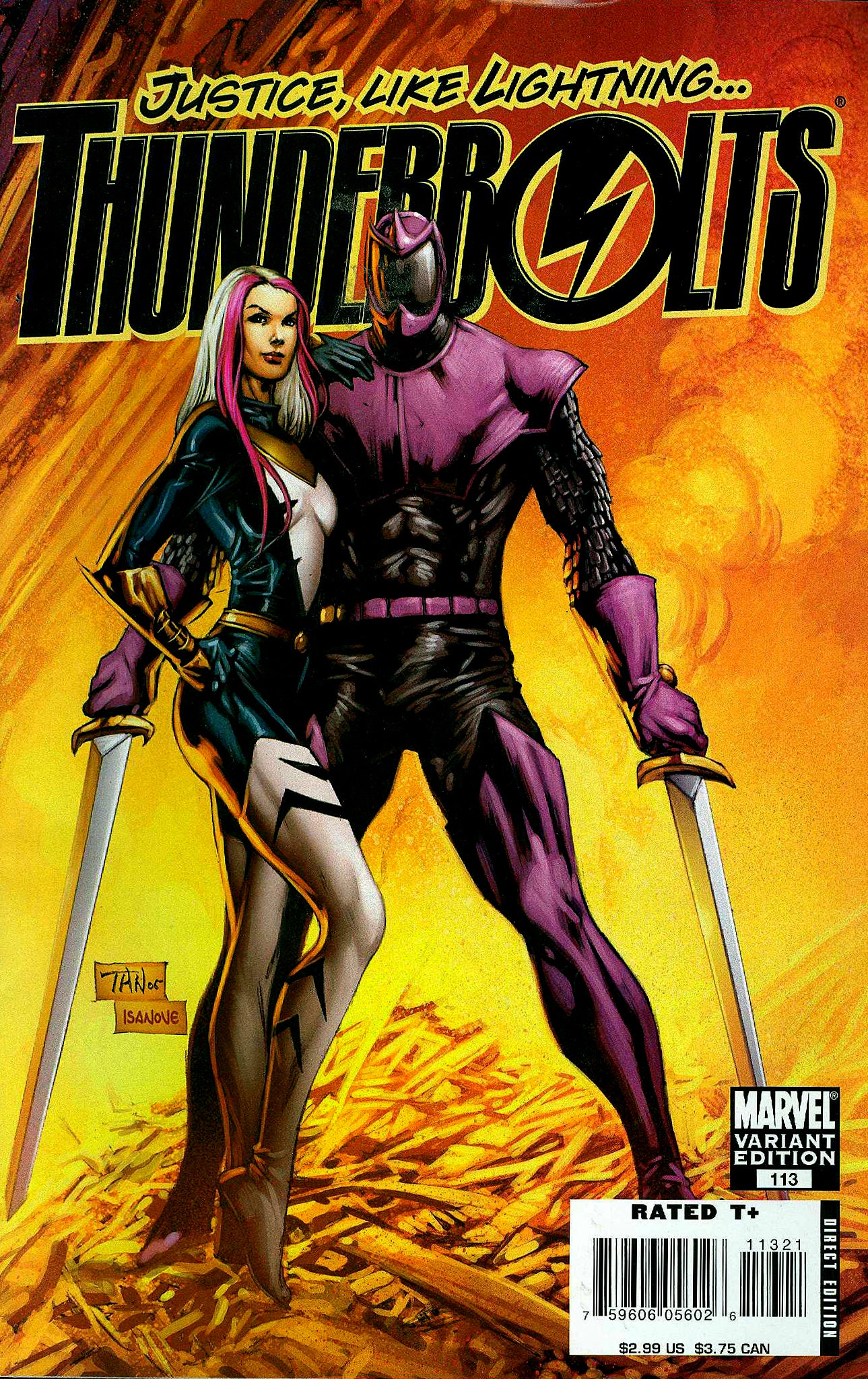 THUNDERBOLTS #113 BILLY TAN 1:14 VARIANT 2007 Thunderbolts MARVEL COMICS