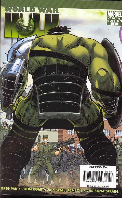 WORLD WAR HULK #3 ROMITA VARIANT 2007 HULK MARVEL COMICS