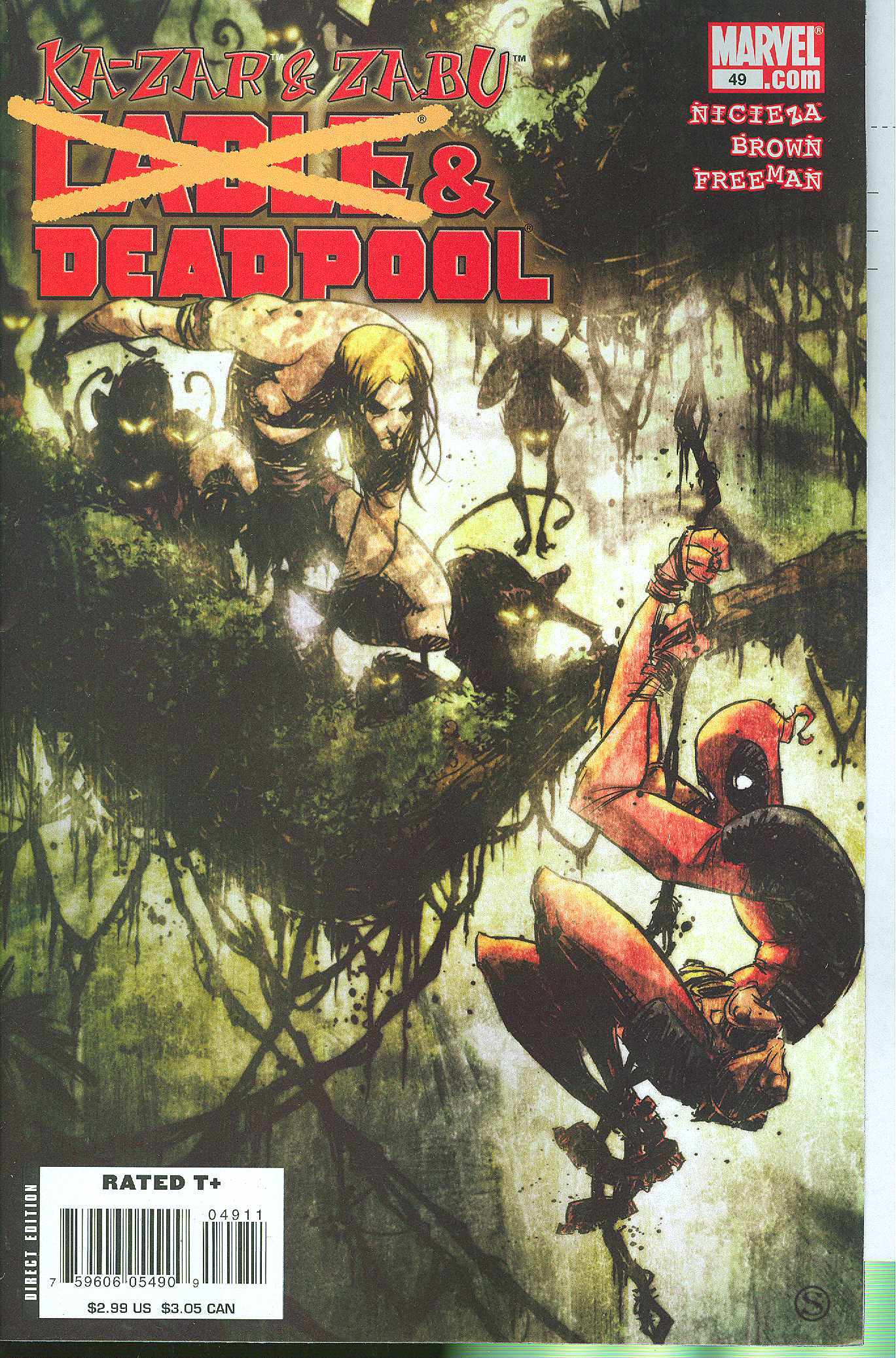 CABLE DEADPOOL #49 KA-ZAR ZABU SKOTTIE YOUNG COVER 2007 Deadpool MARVEL COMICS