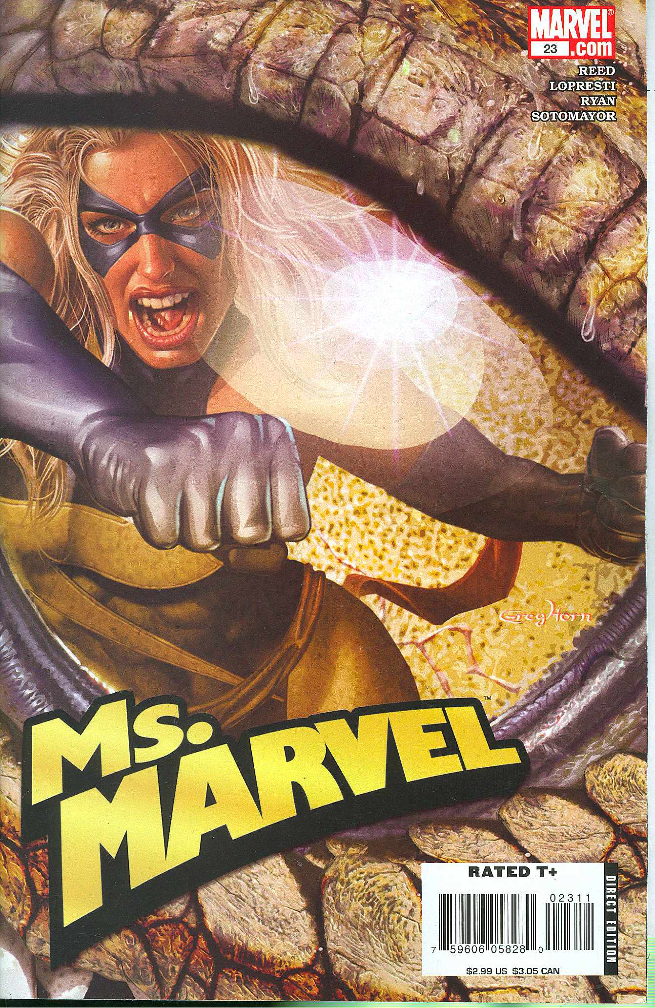 MS MARVEL #23 GREG HORN COVER 2008 Captain Marvel MARVEL COMICS