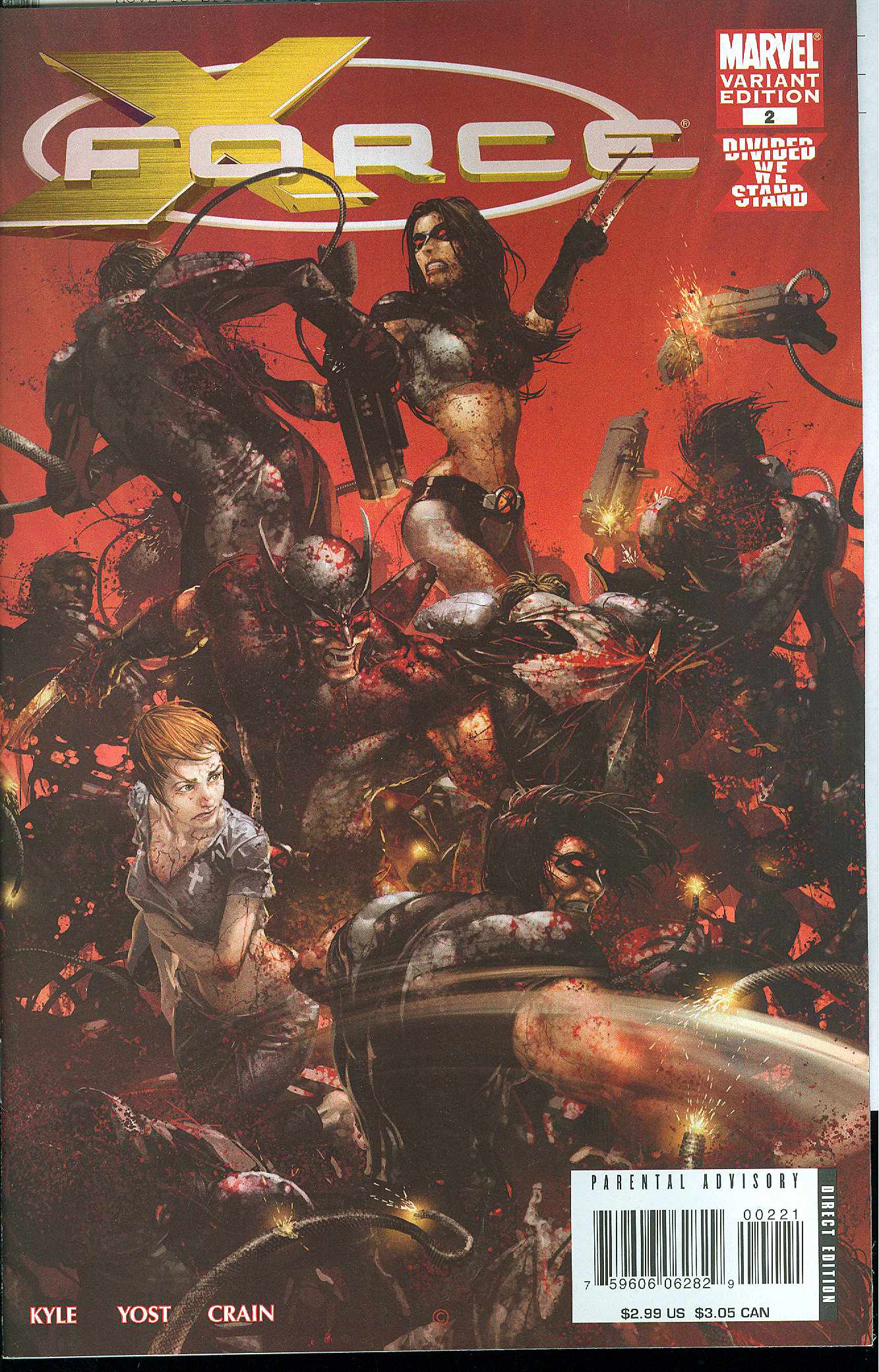 X-FORCE #2 BLOODY CLAYTON CRAIN COVER 2008 X-Force MARVEL COMICS