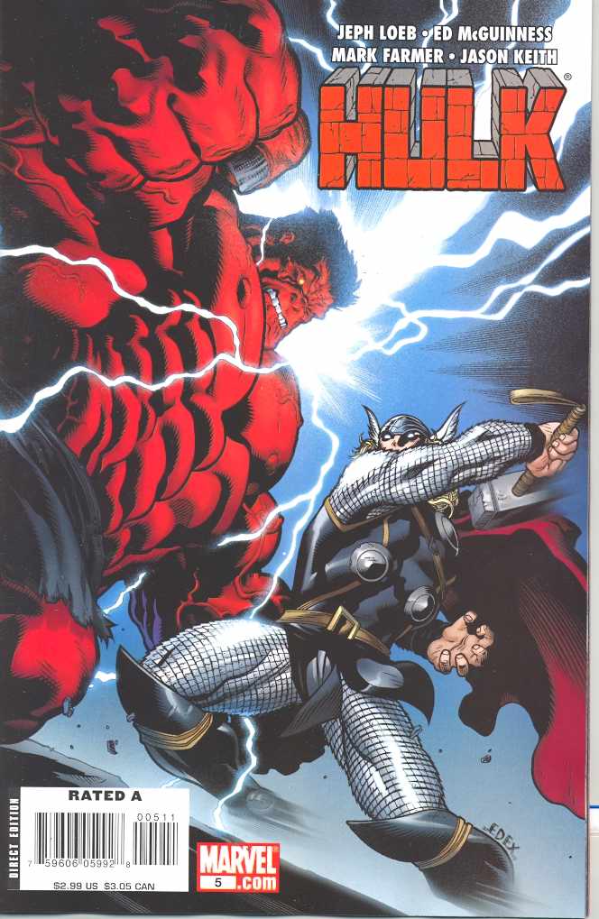 HULK #5 RED HULK THOR 2008 Hulk MARVEL COMICS