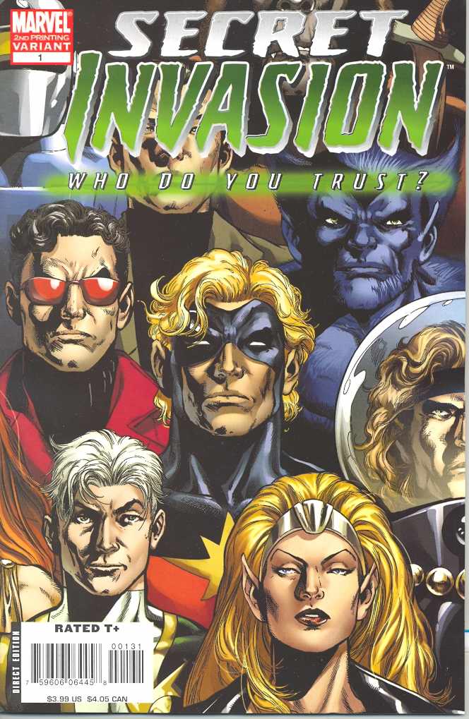 SECRET INVASION WHO DO YOU TRUST 2ND PRINT JIMENEZ VARIANT 2008 Secret Invasion MARVEL COMICS