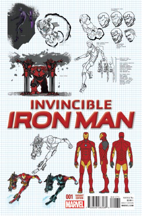 INVINCIBLE IRON MAN #1 MARQUEZ DESIGN 1:25 VARIANT 2015 Invincible Iron Man MARVEL COMICS