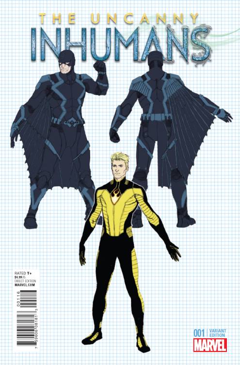 UNCANNY INHUMANS #1 DESIGN 1:20 VARIANT 2015 Inhumans MARVEL COMICS
