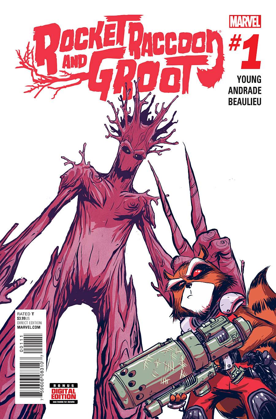 ROCKET RACCOON AND GROOT #1 SKOTTIE YOUNG VARIANT 2016 Guardians of the Galaxy MARVEL COMICS