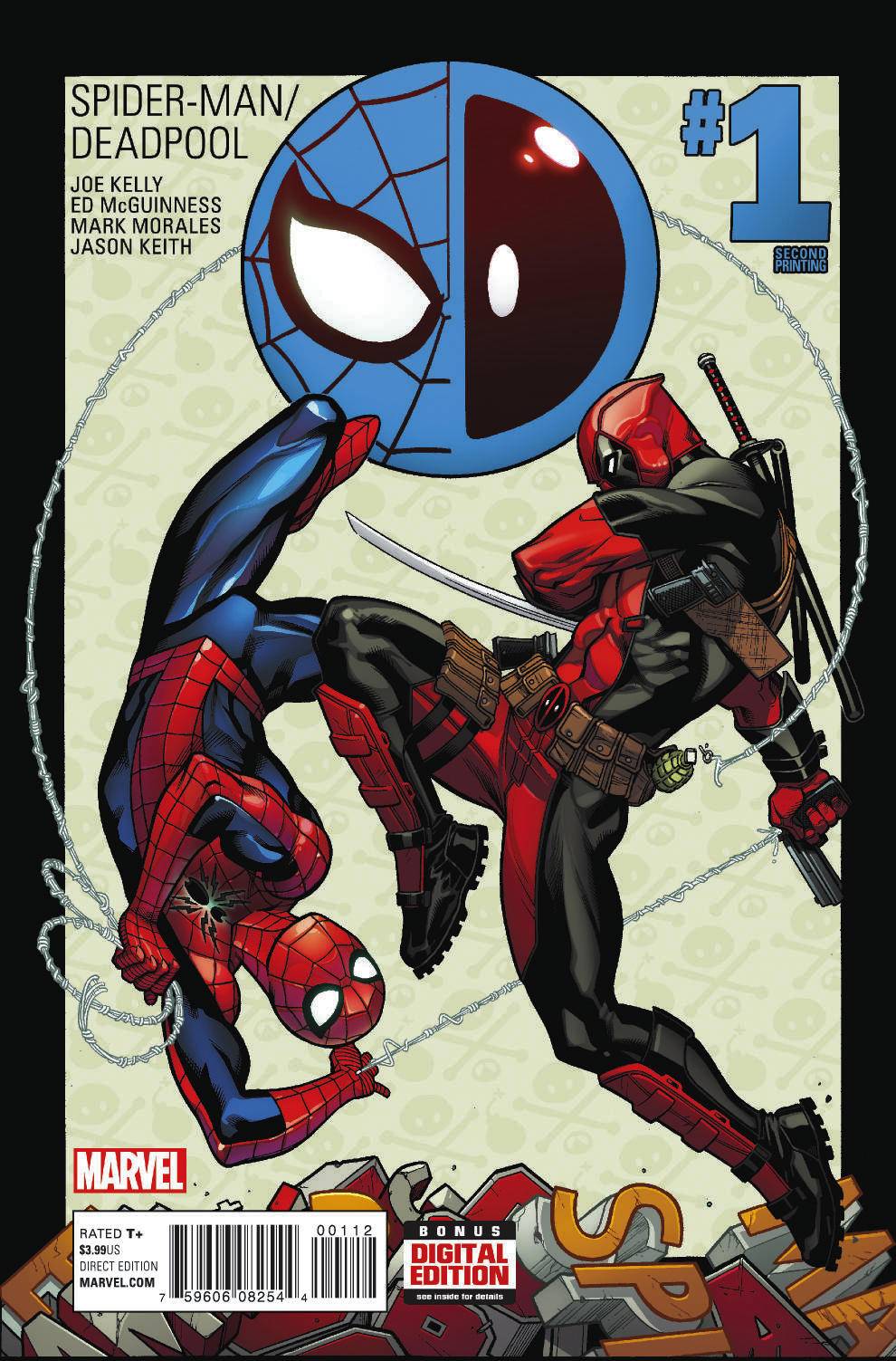 SPIDER-MAN DEADPOOL #1 MCGUINNESS 2ND PRINT VARIANT 2016 Spider-Man Deadpool MARVEL COMICS