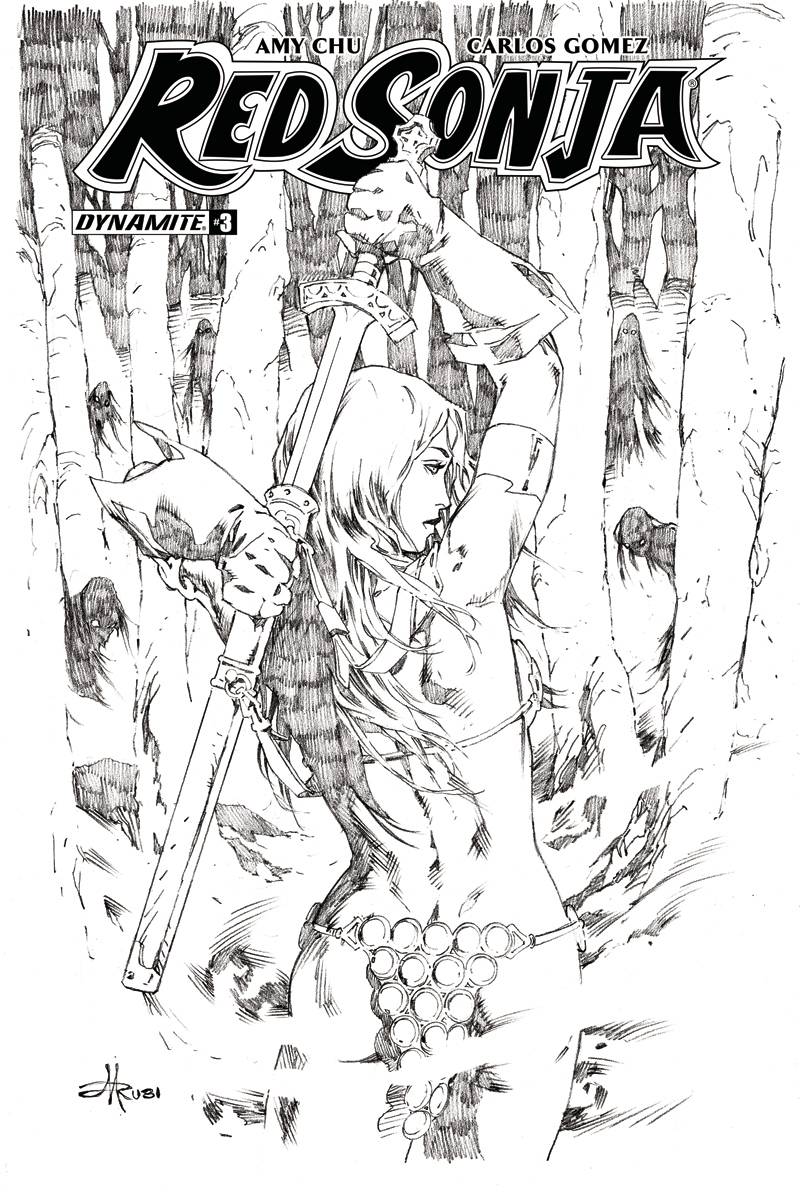 RED SONJA #3 1:30 B&W RUBI VARIANT 2017 Red Sonja D. E.