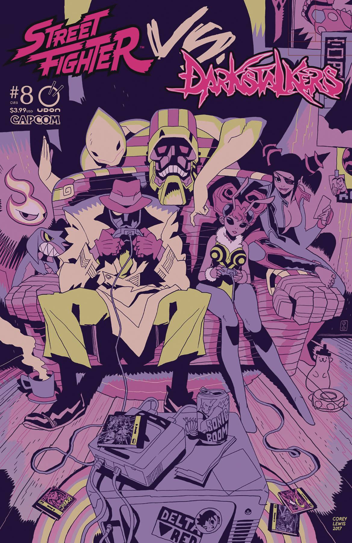 STREET FIGHTER VS DARKSTALKERS #8 (OF 8) CVR B LEWIS 2017 Street Fighter UDON ENTERTAINMENT INC