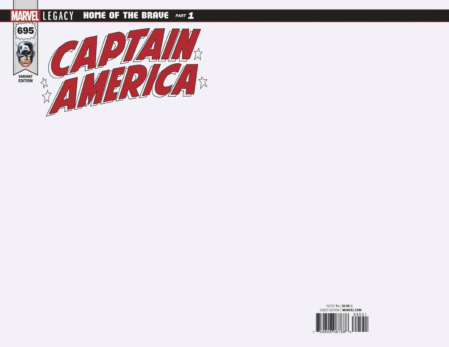 CAPTAIN AMERICA #695 BLANK VARIANT 2017 Captain America MARVEL COMICS