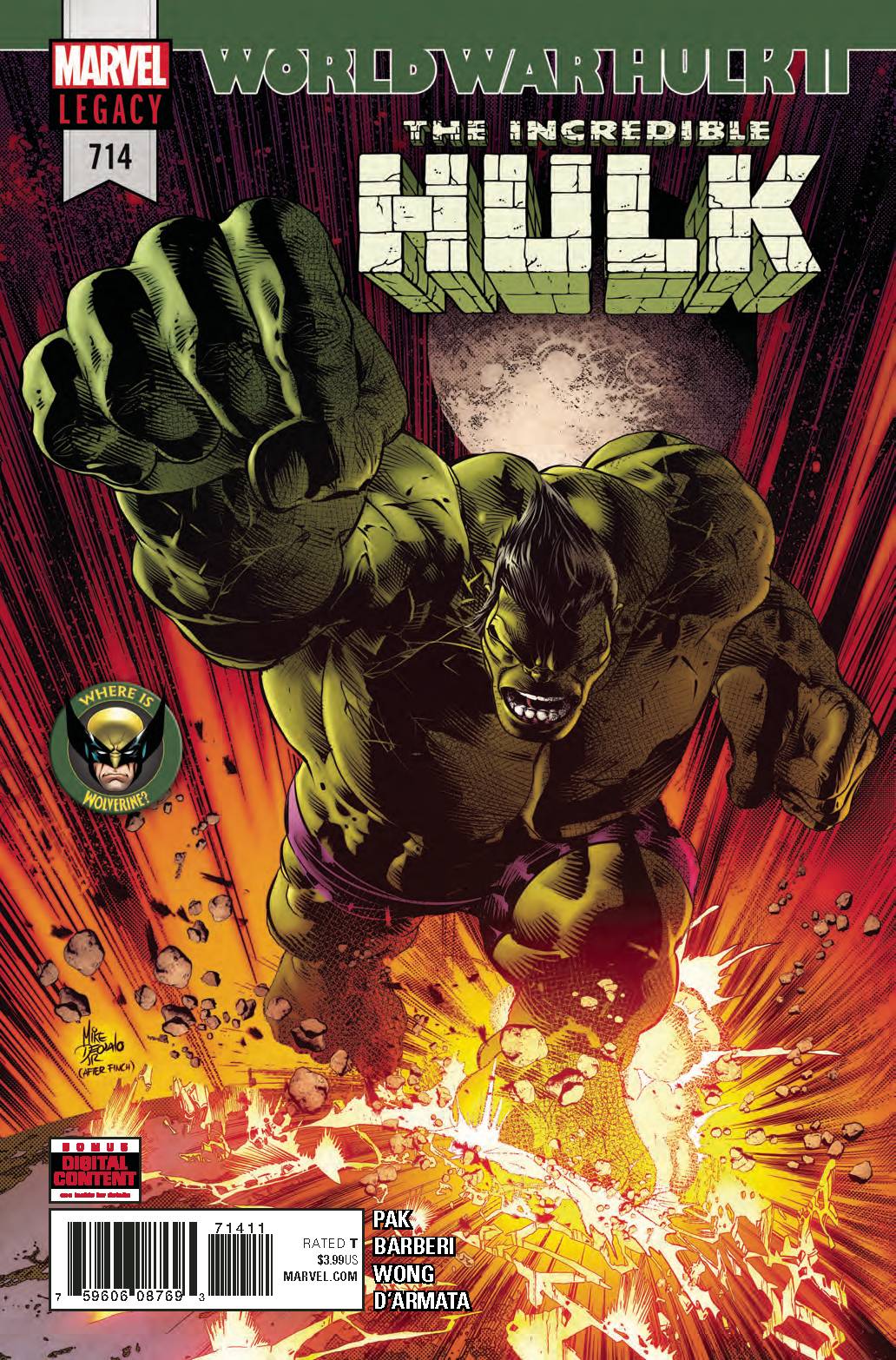 INCREDIBLE HULK #714 2018 Hulk MARVEL COMICS