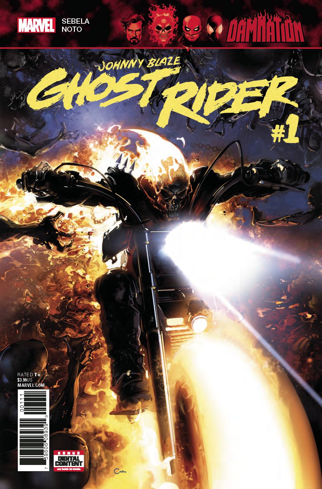 DAMNATION JOHNNY BLAZE GHOST RIDER #1 CLAYTON CRAIN COVER 2018 Ghost Rider MARVEL COMICS