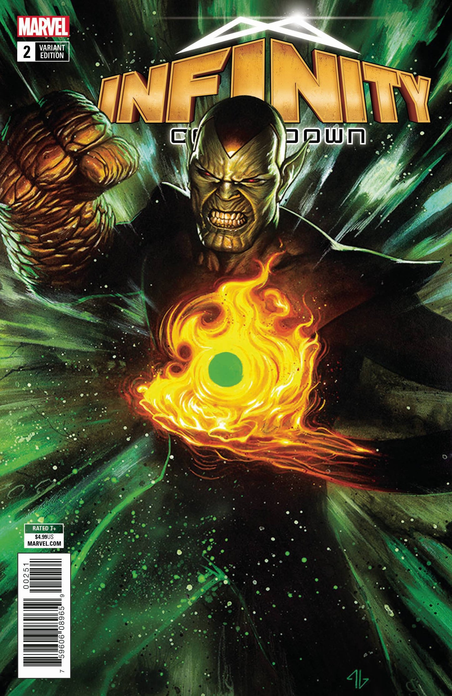 INFINITY COUNTDOWN #2 (OF 5) SUPER SKRULL HOLDS INFINITY GRANOV VARIANT 2018 MARVEL COMICS