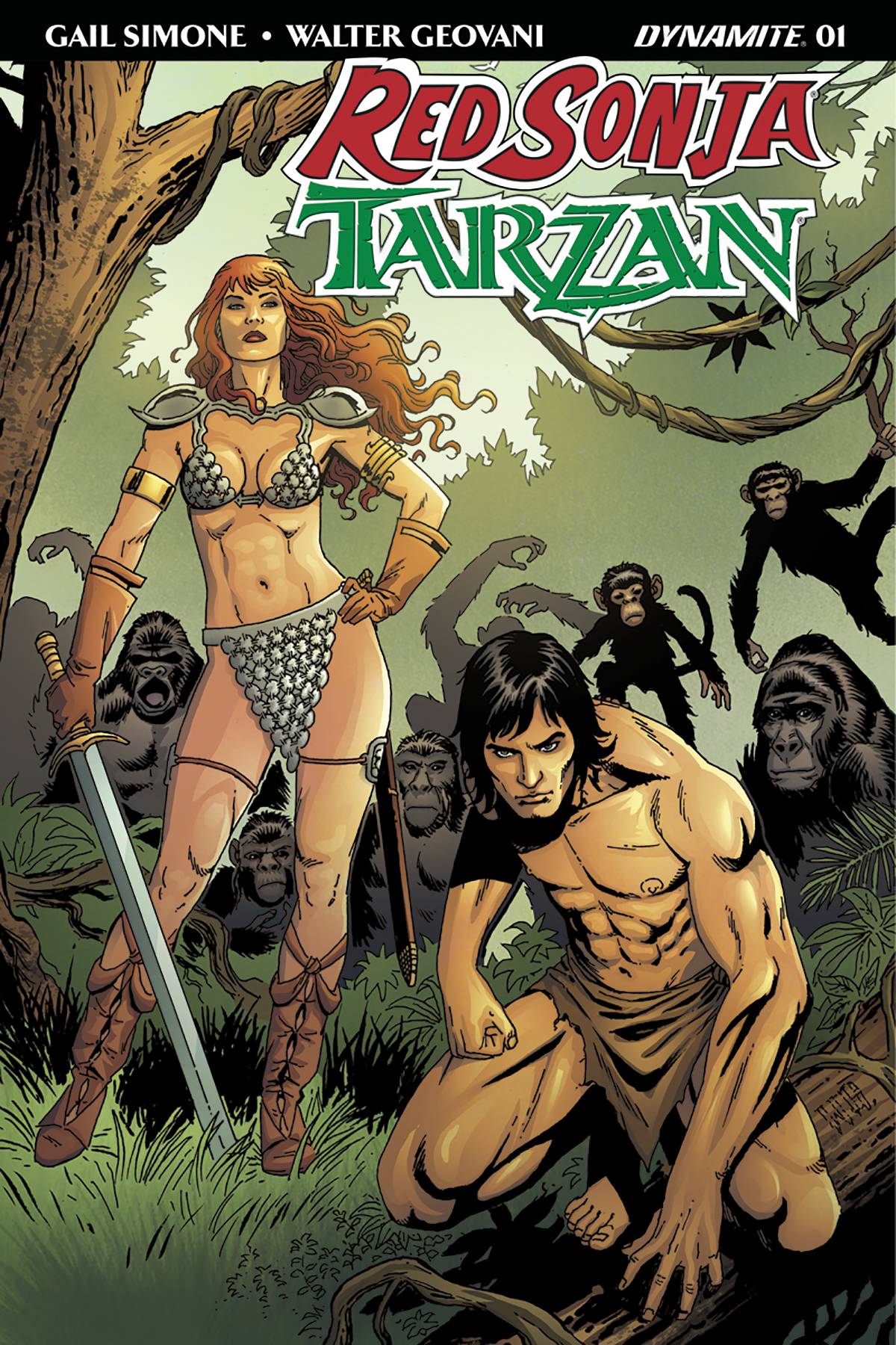 RED SONJA TARZAN #1 CVR D GEOVANI 2018 Red Sonja DYNAMITE