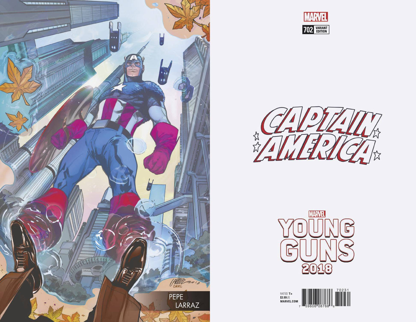 CAPTAIN AMERICA #702 LARRAZ YOUNG GUNS VIRGIN VARIANT 2018 Captain America MARVEL COMICS