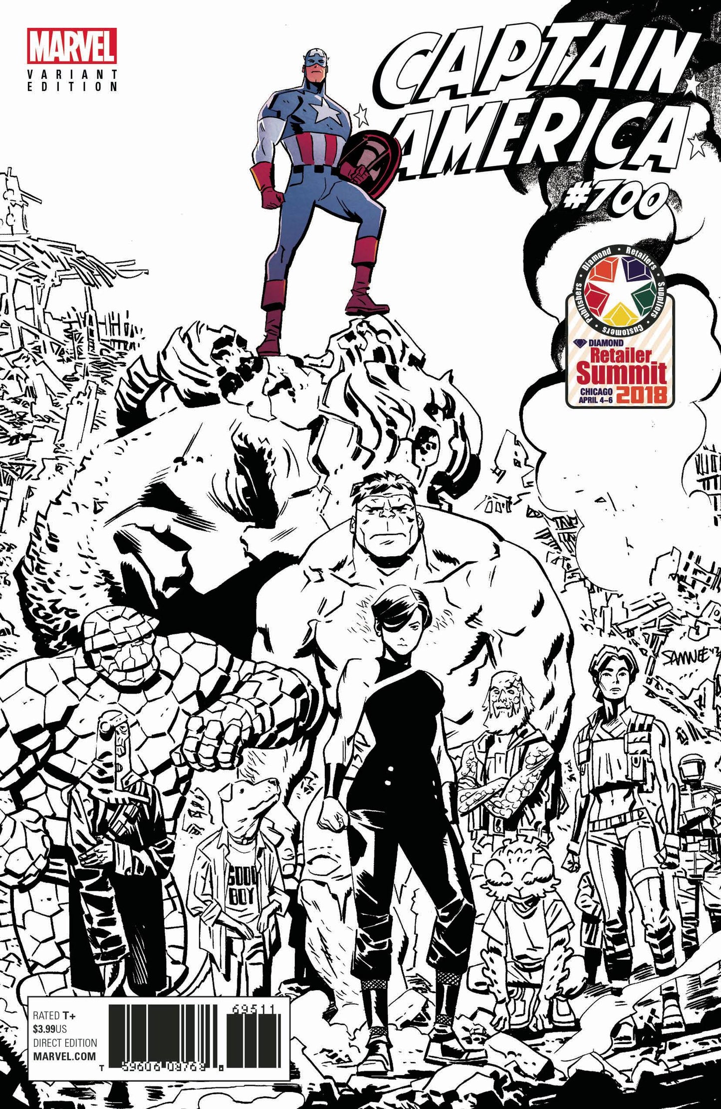 CAPTAIN AMERICA #700 DIAMOND RETAILER SUMMIT VARIANT 2018 Captain America MARVEL COMICS
