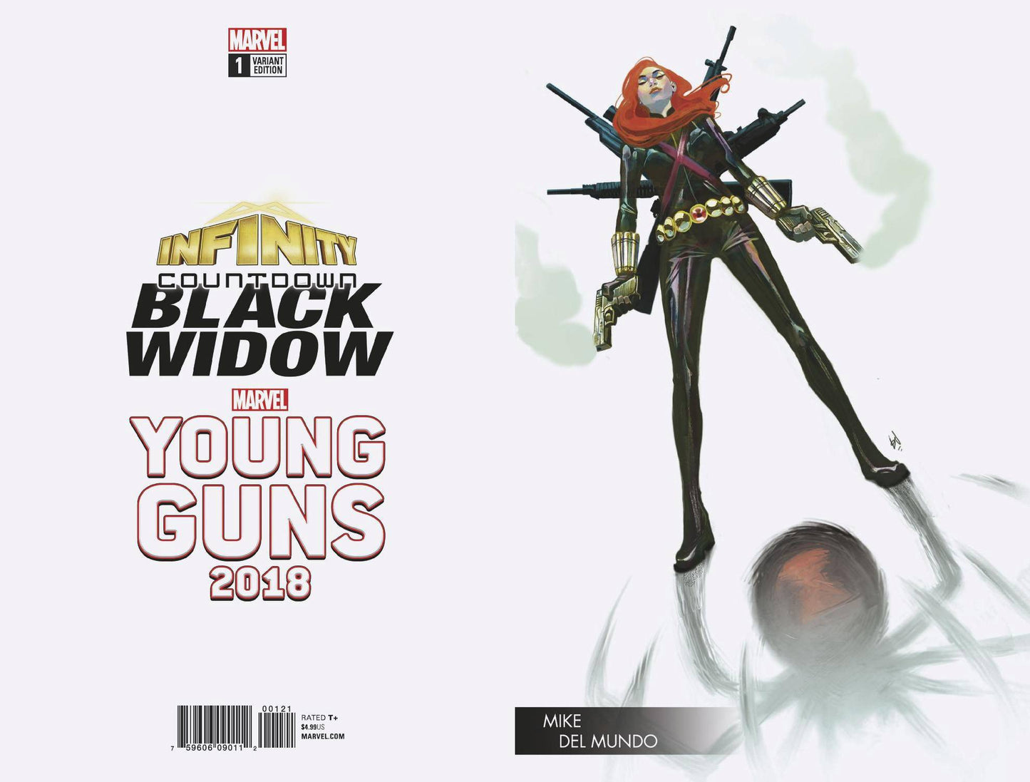 INFINITY COUNTDOWN BLACK WIDOW #1 DEL MUNDO YOUNG GUNS VARIANT 2018 MARVEL COMICS