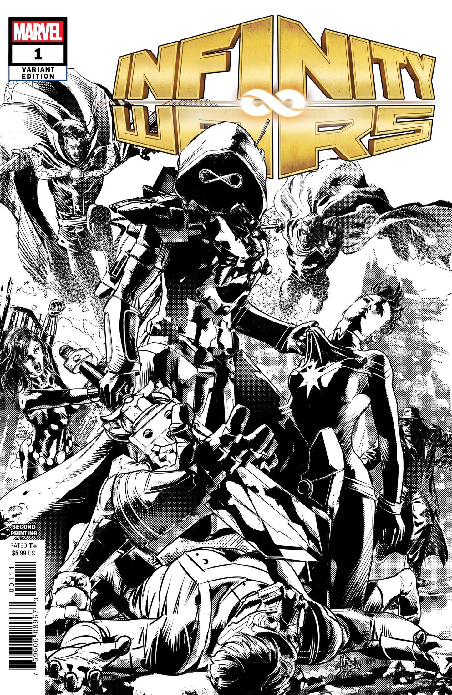 INFINITY WARS #1 (OF 6) 2ND PRINT B&W VARIANT 2018 Infinity Wars MARVEL COMICS